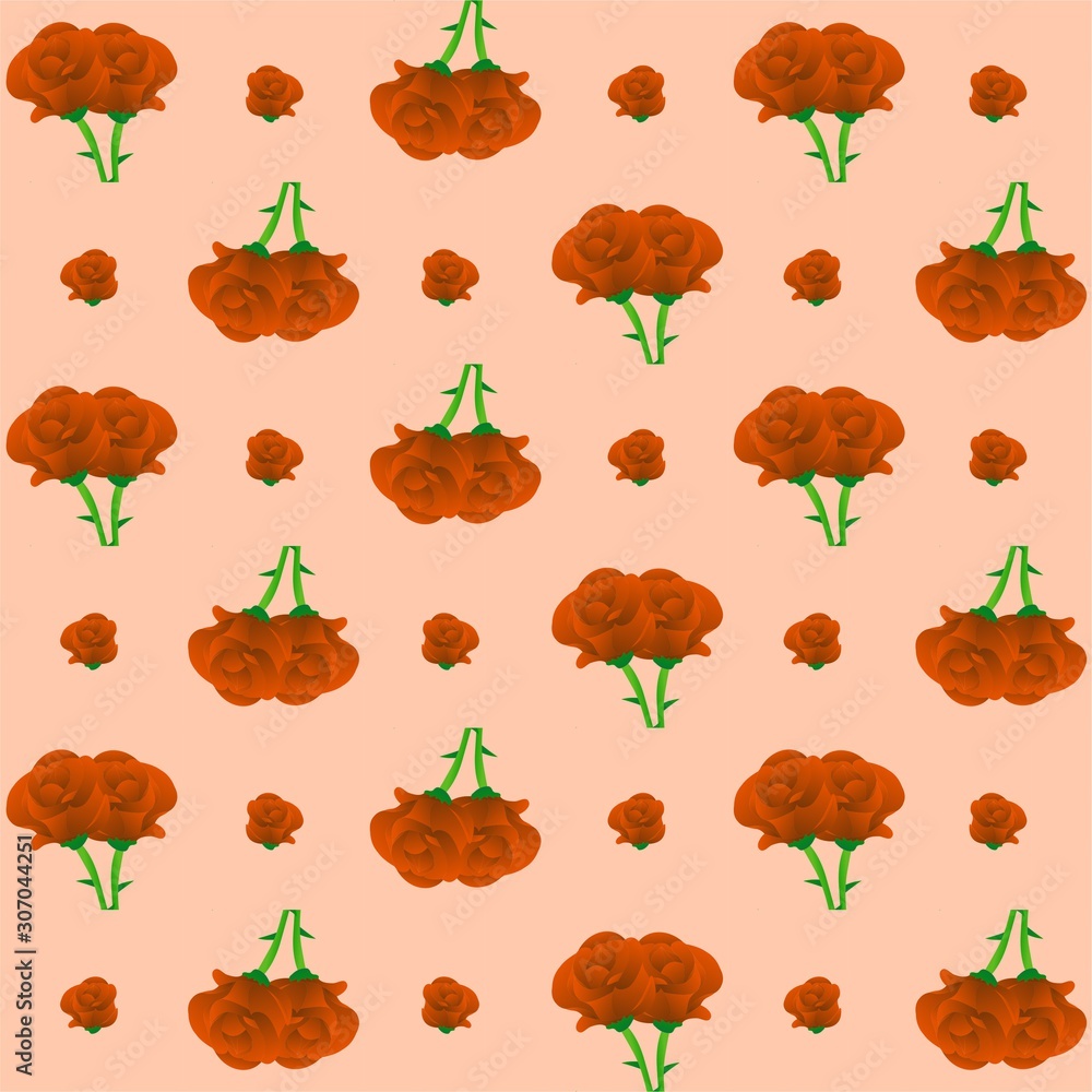 The Amazing of Beautiful Roses Illustration, Pattern Wallpaper The Amazing of Beautiful Roses Illustration, Pattern Wallpaper