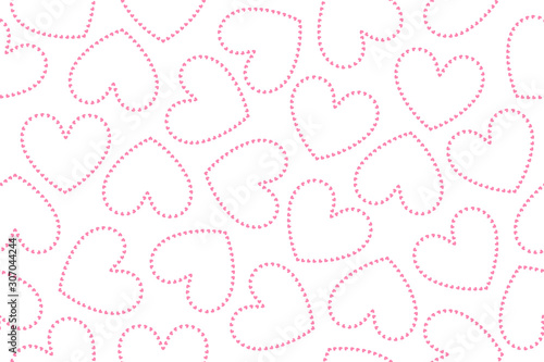 Valentines day vector design with seamless heart patterns on white background.