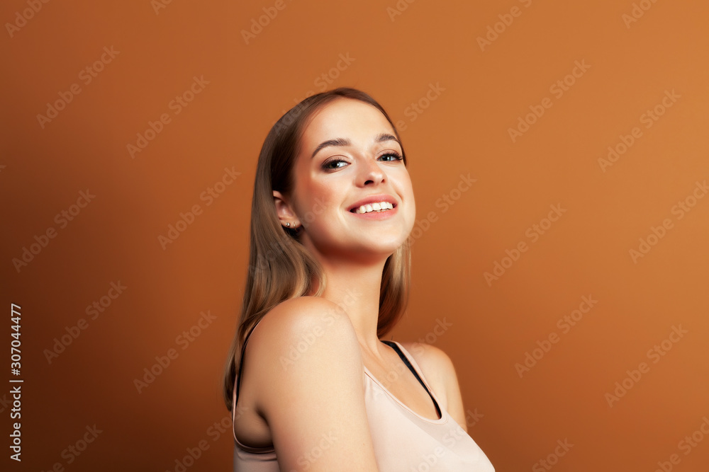 young pretty blond woman with fresh natural makeup, lifestyle people concept young pretty blond woman with fresh natural makeup, lifestyle people concept