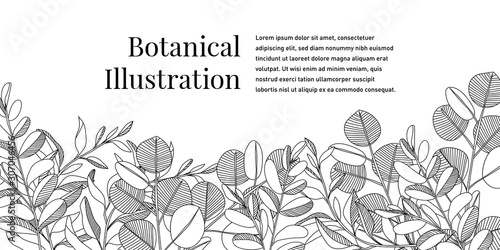 Black and White Botanical Background
