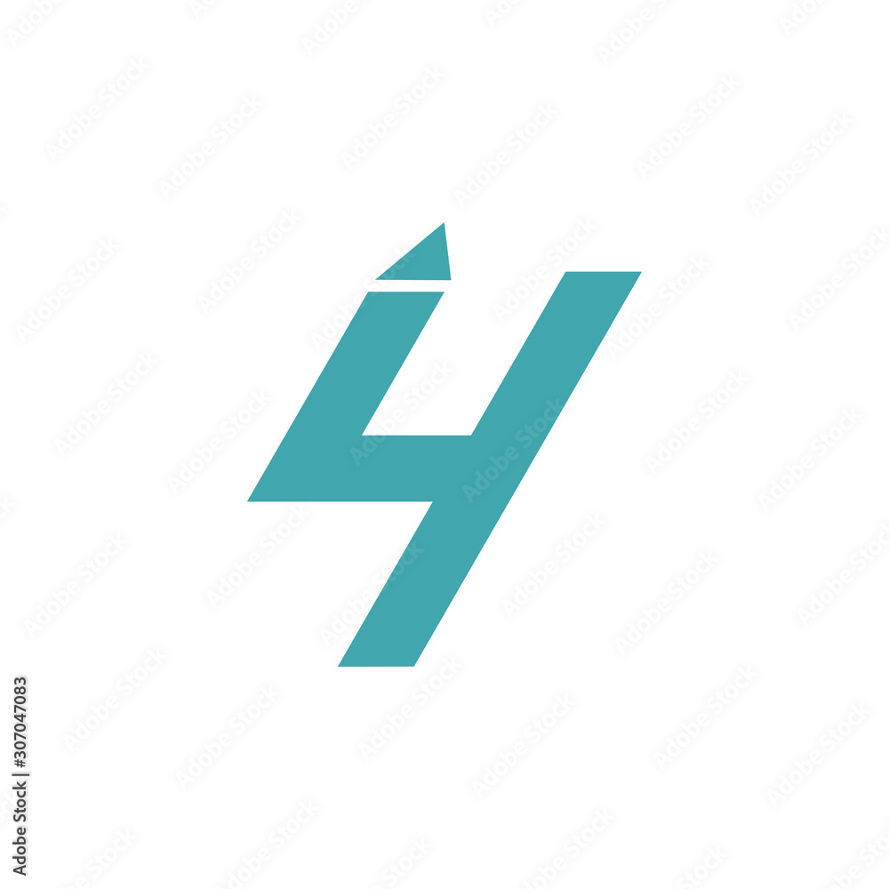 letter i4 simple geometric logo vector letter i4 simple geometric logo vector