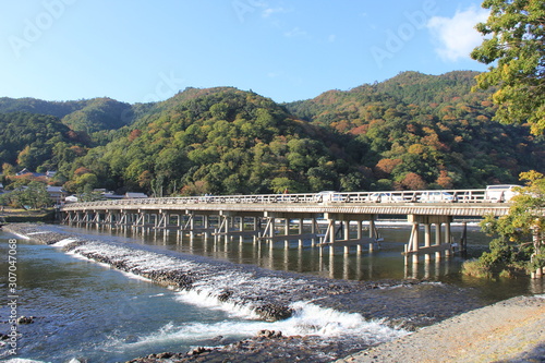 京都の風景 嵐山の渡月橋