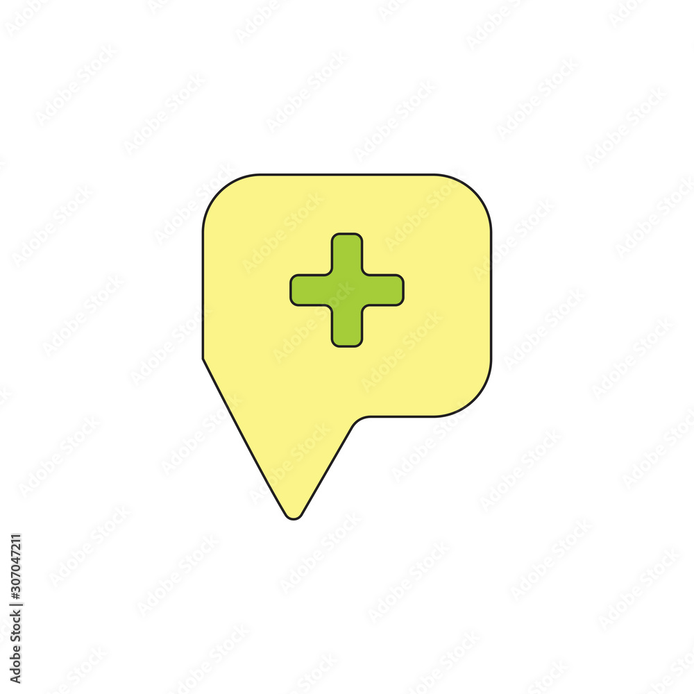 plus medicate bubble talk symbol vector plus medicate bubble talk symbol vector