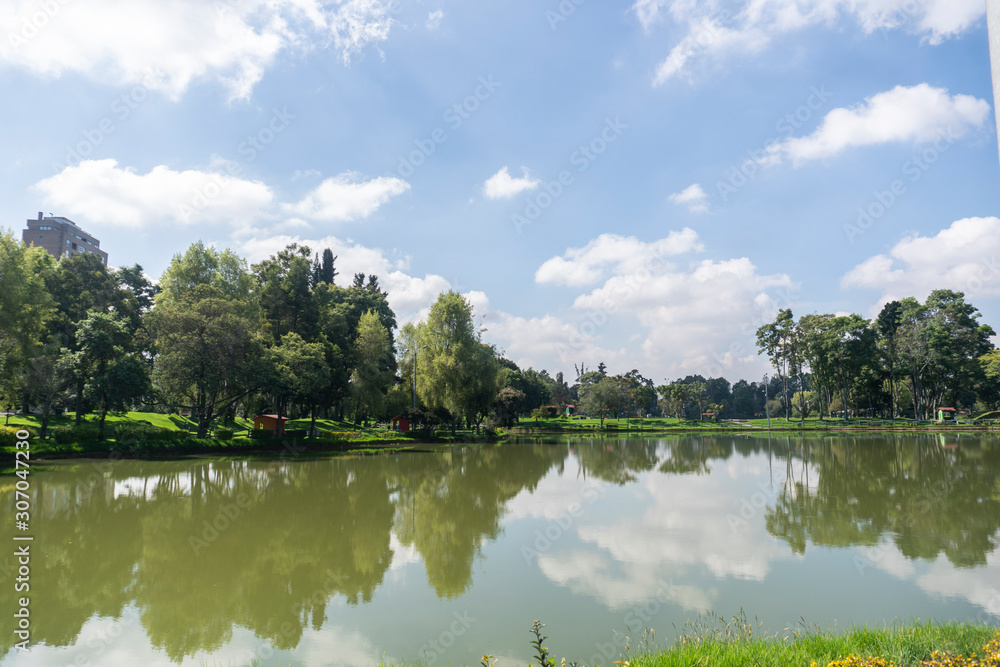 landscape with lake and blue sky landscape with lake and blue sky
