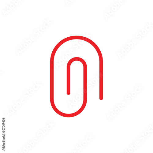 paper clip simple geometric line logo vector