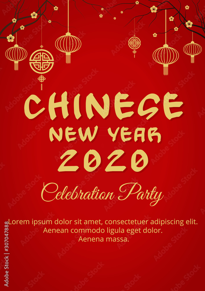 Chinese new year party design template. Happy chinese new 2020 year. year of the rat Chinese new year party design template. Happy chinese new 2020 year. year of the rat