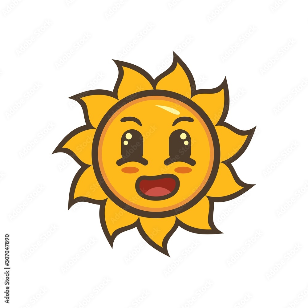 sun character design mascot vector