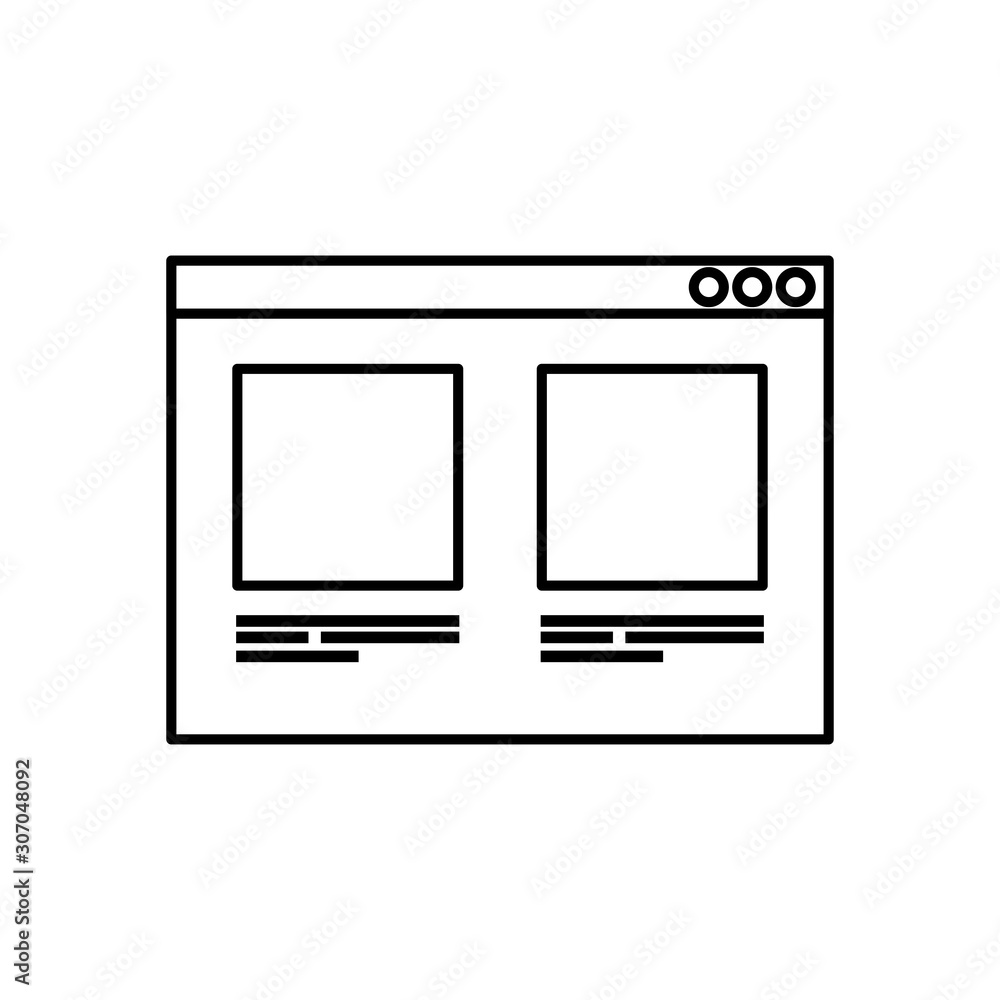 web page template line style icon vector illustration design web page template line style icon vector illustration design