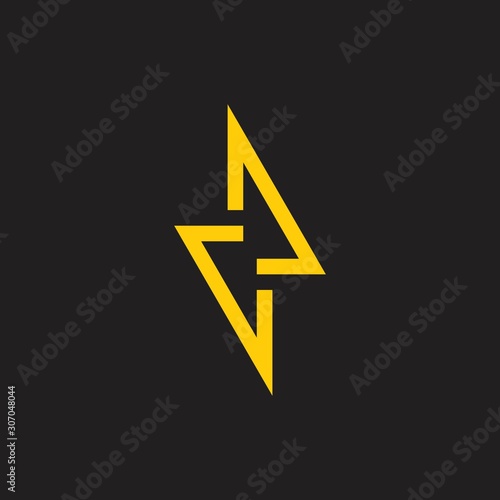 thunder simple geometric line design logo vector Free Download thunder simple geometric line design logo vector - GFXLoad