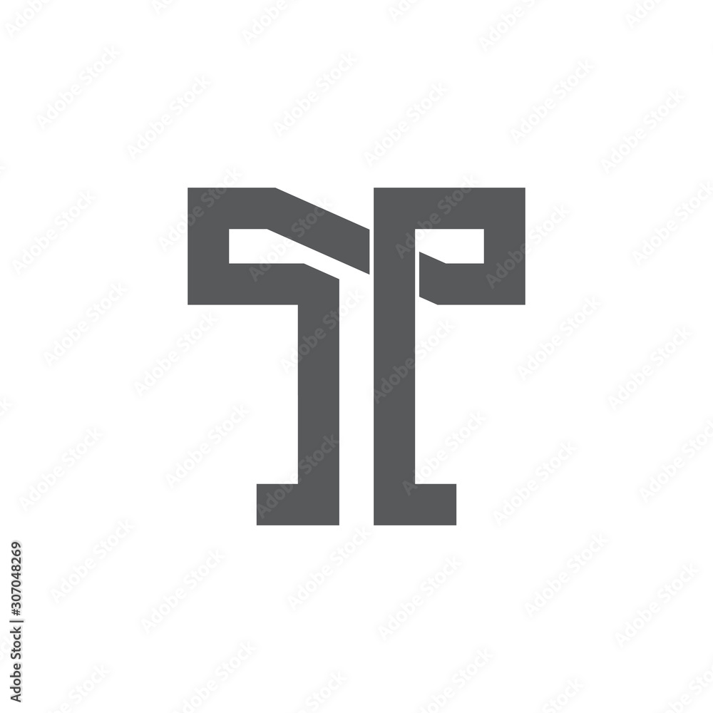 letter tp overlapping line logo vector letter tp overlapping line logo vector