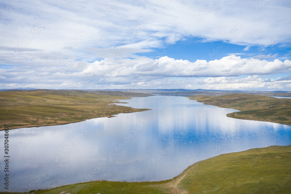 beautiful plateau lake and reflection beautiful plateau lake and reflection