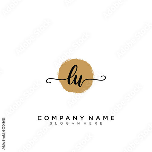 Letter LU Handwriting Logo Template Vector photo