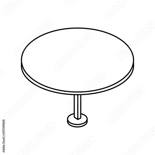 table round furniture line style icon vector illustration design