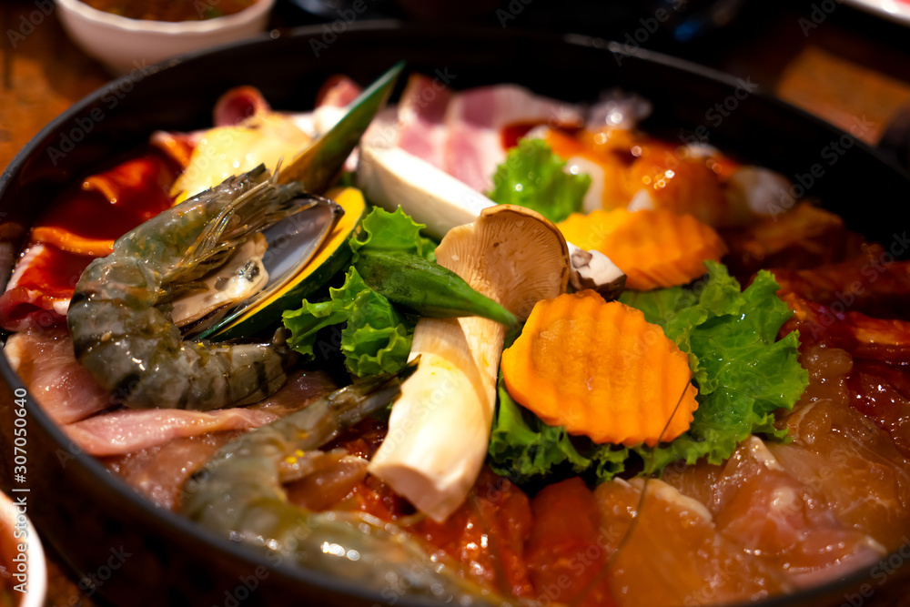 restaurant Korean and Japanese style grill. restaurant Korean and Japanese style grill.