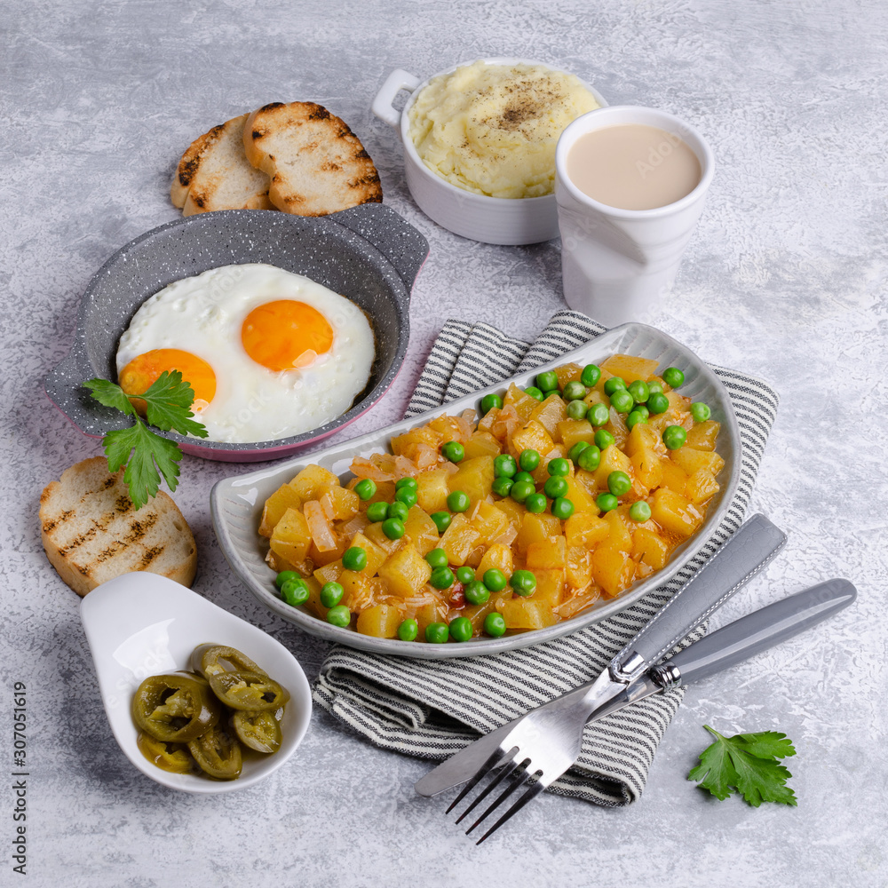 Breakfast serving concept.