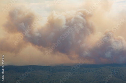 Australian bushfire smokeclouds aerial