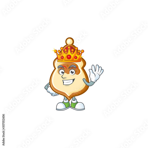 King of christmas hat cookies on cartoon mascot style design