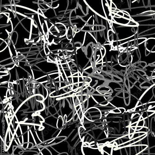 black white abstract graffiti style pattern for your design