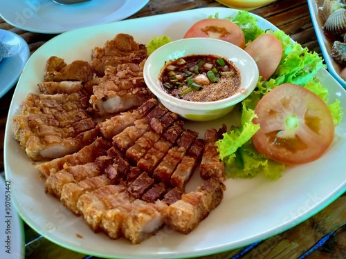 Fried Pork Belly with Fish Sauce
