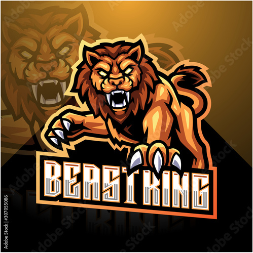 Lion esport mascot logo design