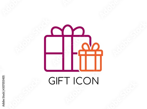 Icon of Gift with Modern Concept. Designed with Lovely Monoline Style Isolated on White Background. Suitable for Christmas, Valentine, and More. Vector Illustration