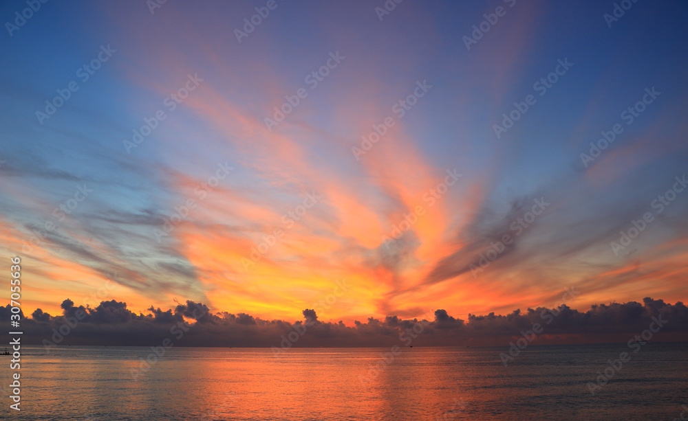 beautiful sunrise on the sea