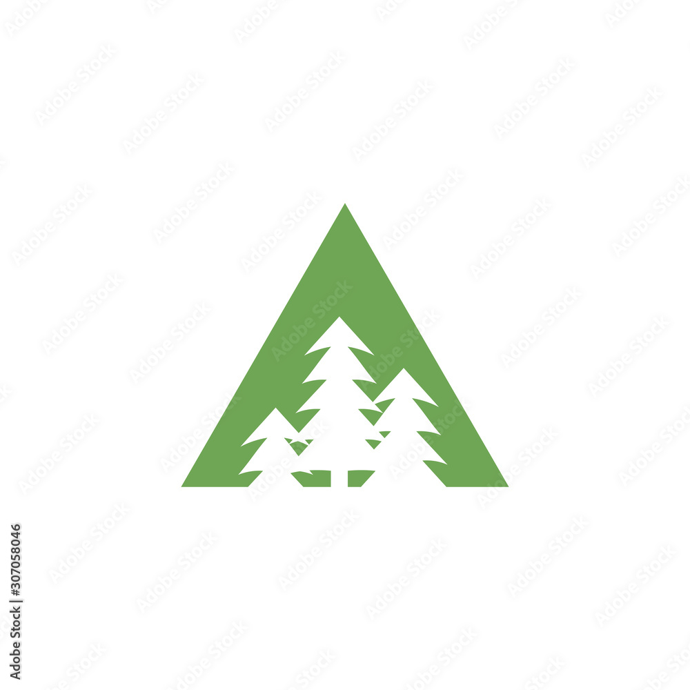 Pine tree icon design template vector isolated Pine tree icon design template vector isolated