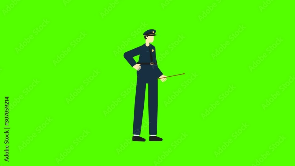 Police Presenting With Stick Police Presenting With Stick