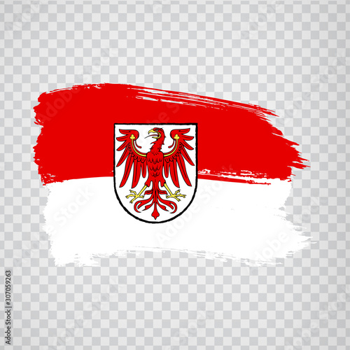 Flag of Brandenburg brush strokes. Flag of Brandenburg on transparent background for your web site design, logo, app, UI.  Germany. Stock vector.  EPS10.