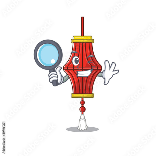 One eye chinese paper lanterns Detective cartoon character style