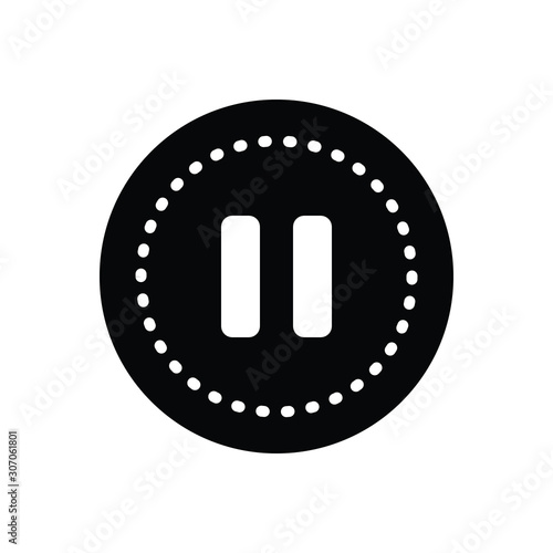 Black solid icon for pause 