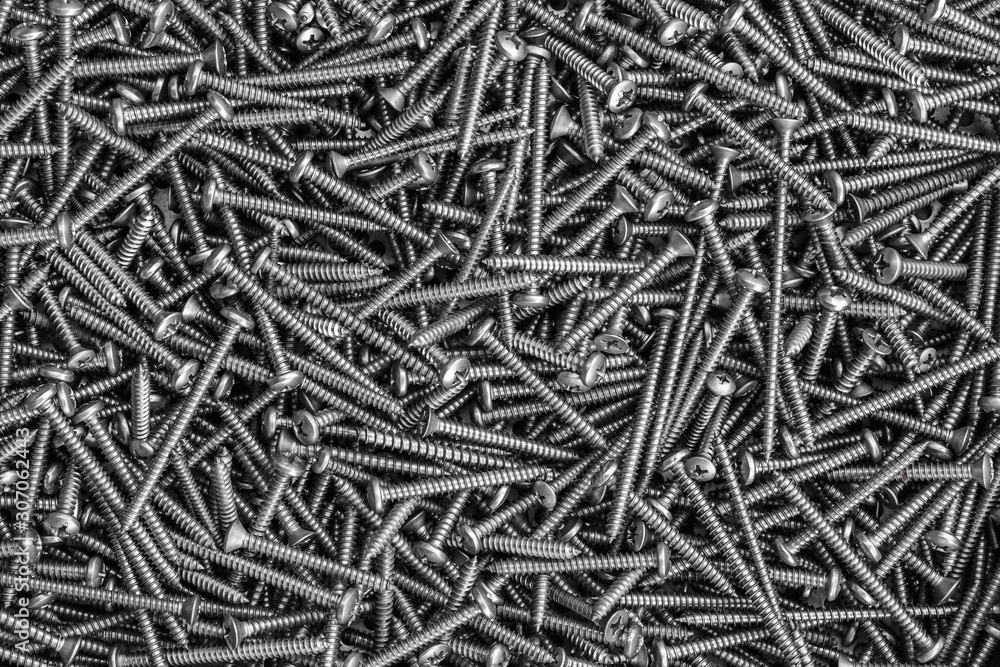 Nuts / Bolts / Screws closeup on white background Nuts / Bolts / Screws closeup on white background