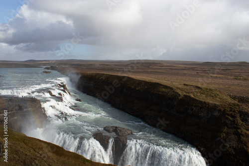 waterfall in Iceland with rainbow