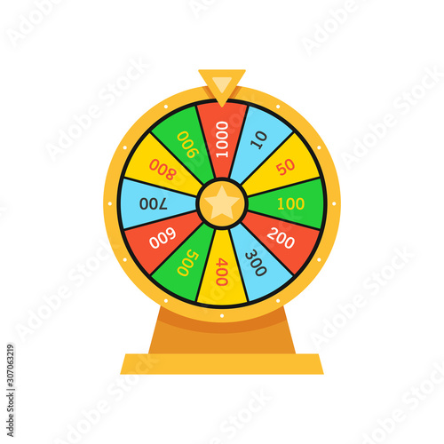 Wheel Of Fortune lottery luck. isolated on white background 