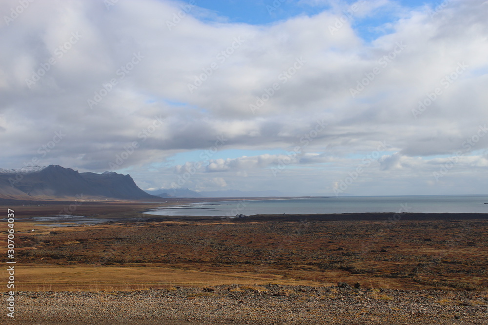 Iceland landscape of lava field