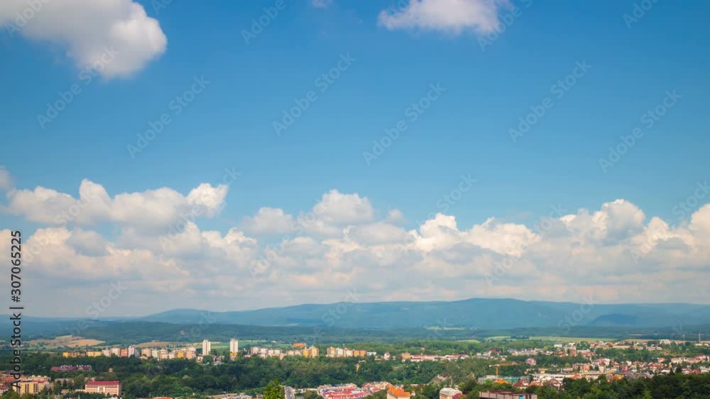 Moving clouds panoramic timelapse. Karlovy Vary (Karlsbad) Czech Republic. Moving clouds panoramic timelapse. Karlovy Vary (Karlsbad) Czech Republic.
