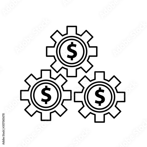 gears with money symbols icons