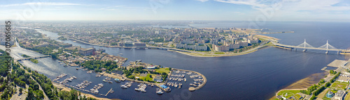 Saint-Petersburg, Russia. Panorama of the city from the air. Vasileostrovsky district photo