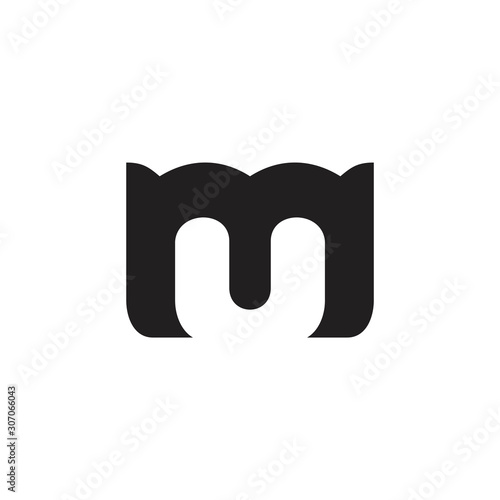 letter mu simple curves logo vector