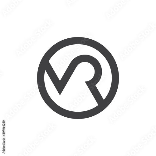 letter mr circle geometric logo vector