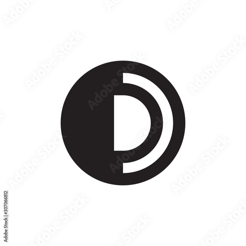 letter do simple geometric circle logo vector