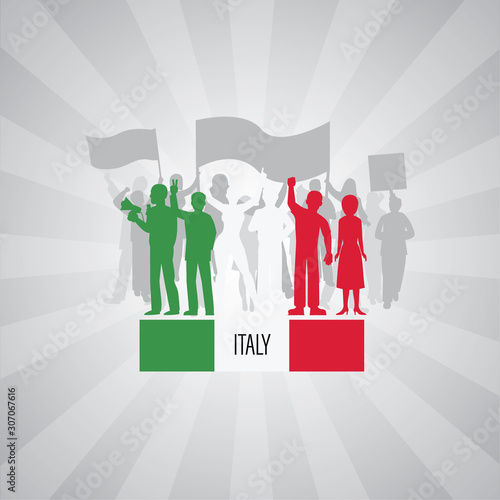 concept de manifestation en Italie, vecteur