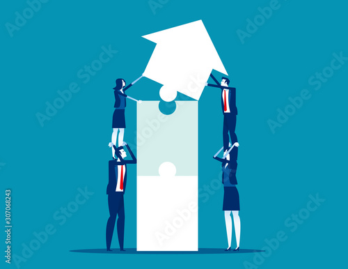 Business Partners and Teamwork. Concept business team vector illustration, Growth and Togetherness