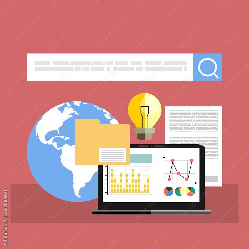 Vector modern flat design and business analysis and planning, consulting, team work, project management, brainstorming, research and development. Concepts web banner and printed materials.