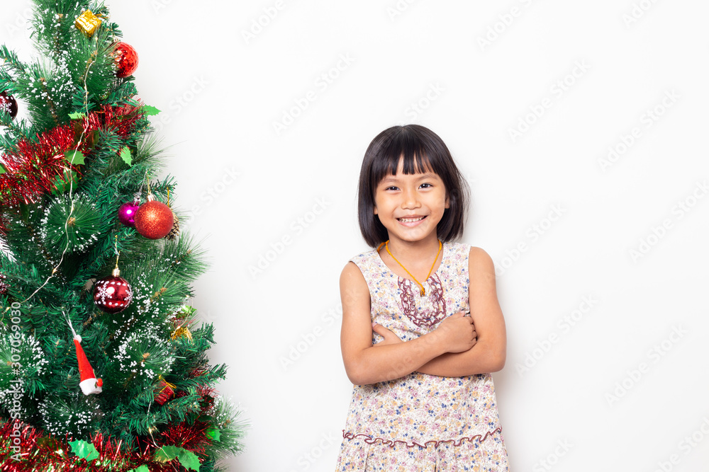Portrait of cute little girl happy on White Blackground Portrait of cute little girl happy on White Blackground