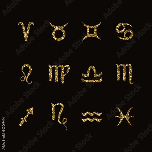 Zodiac sign set.