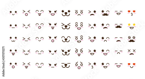 bundle of faces kawaii characters photo