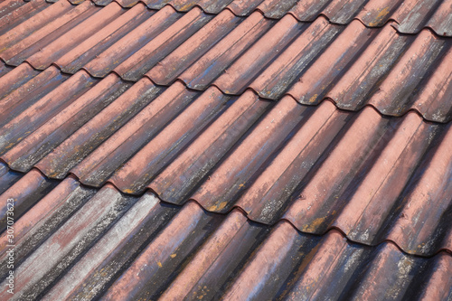 old roof tiles closeup