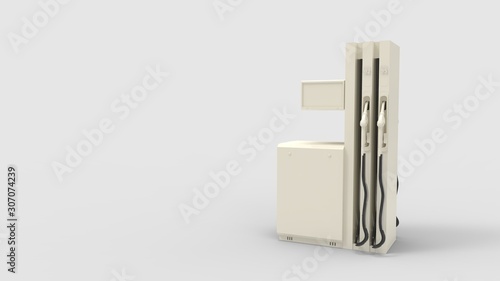 3d rendering of a gas station pump isolated in studio background