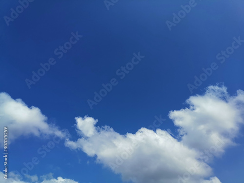 Blue sky with cloud. Clearing day in the morning.